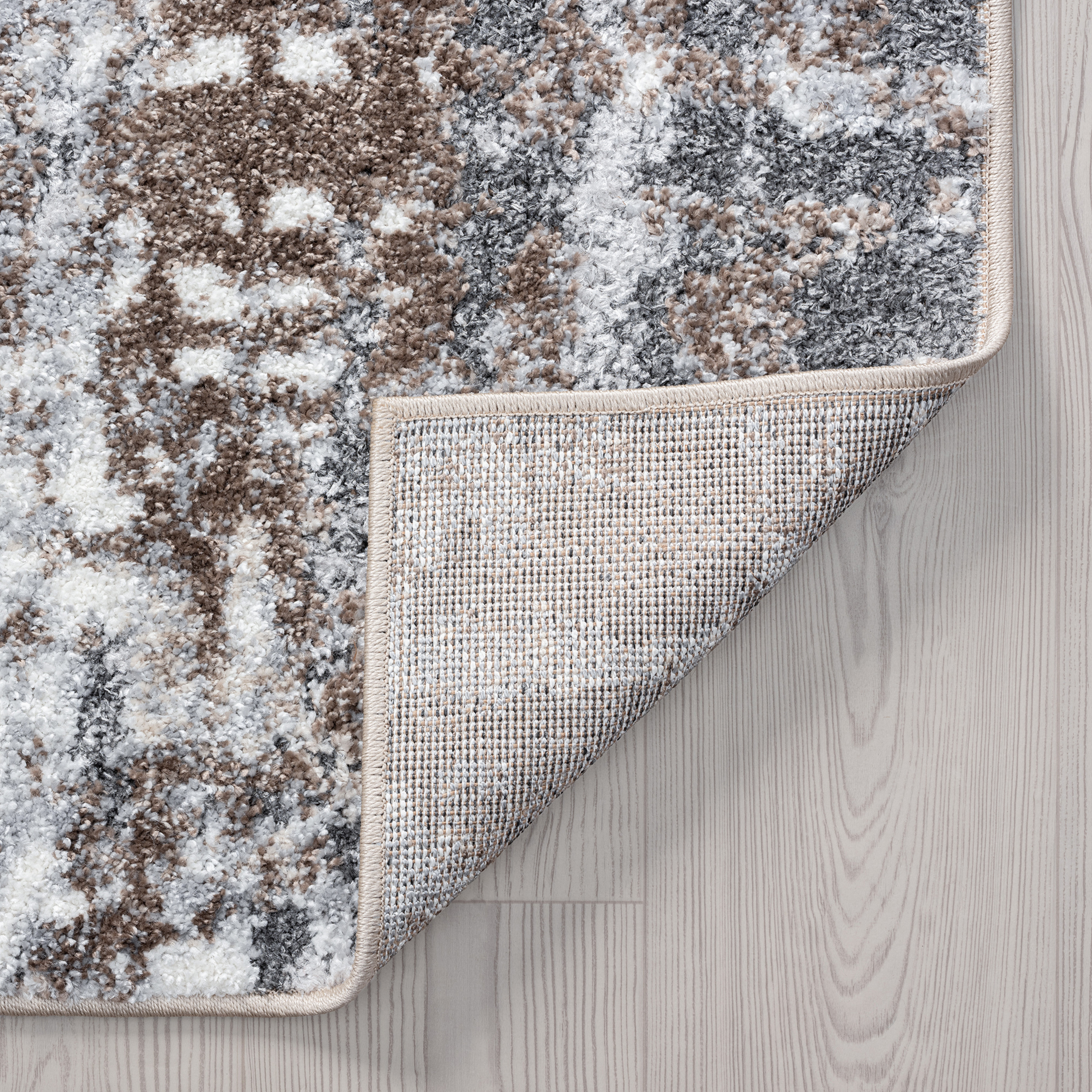 Contemporary 5x8 Area Rug (5'3'' x 7'3'') Abstract Beige, Gray Living Room Easy to Clean