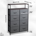 thumbnail image 4 of GALAXHERO 8 Drawer Dresser for Bedroom, Open Storage Shelves, Wooden Top, Fabric Bins for Closet, Living Room, Hallway, Charcoal Gray, 4 of 6
