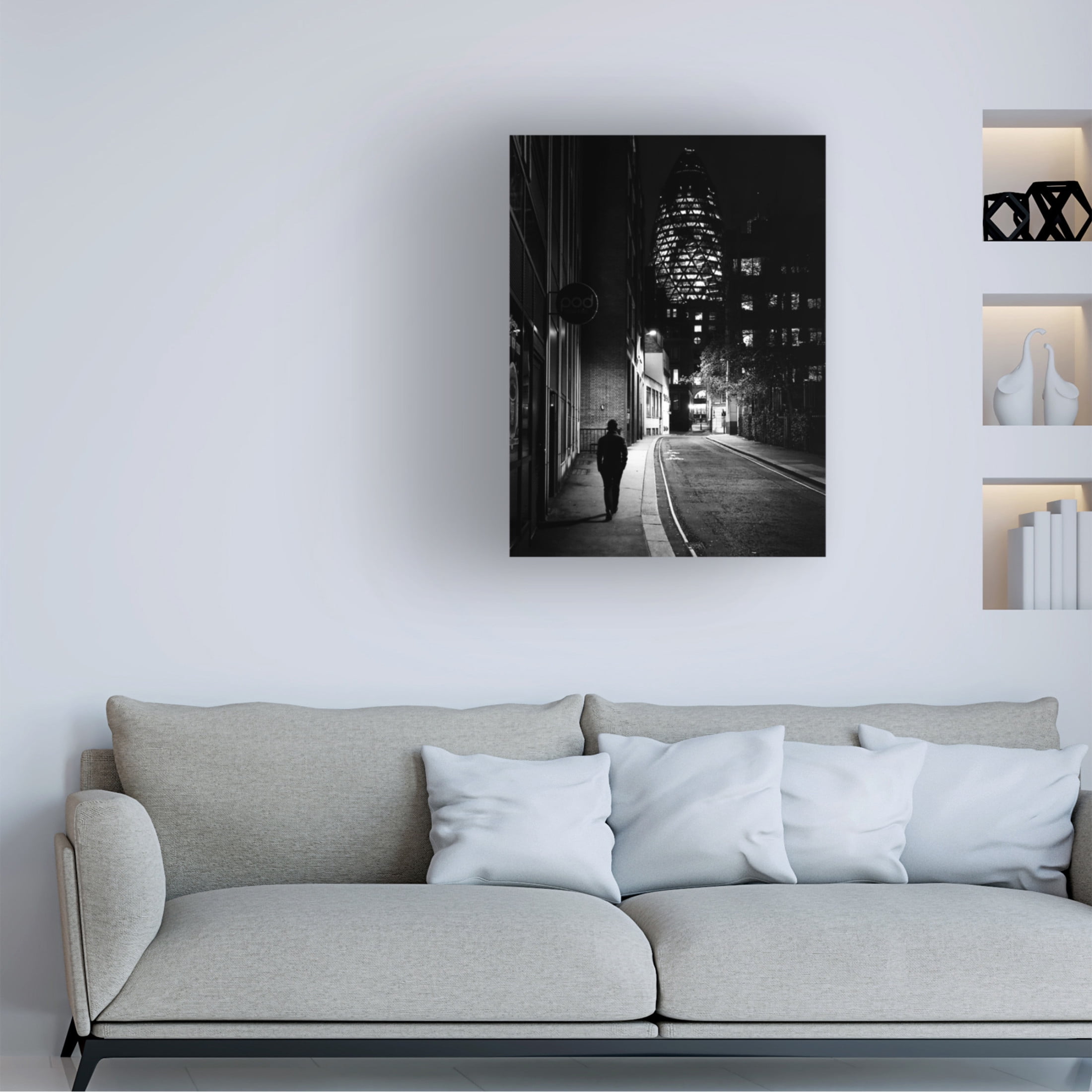 Canvas Wall Art - Franz Baumann 'Streets Of London' Wall Art for Living Room, Bedroom, or Office Décor by Trademark Fine Art - 35 x 47 Inches