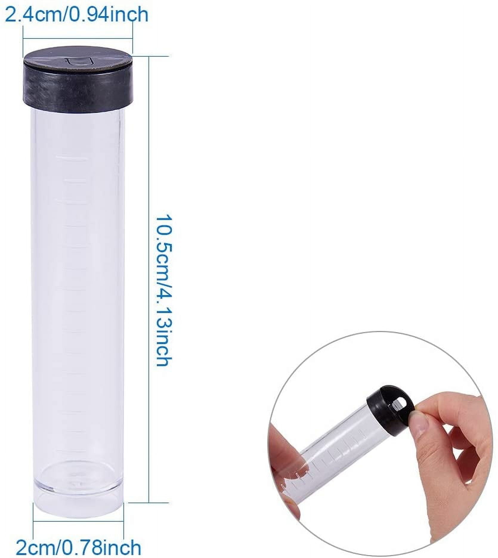 Plastic Bead Containers Seed Beads Containers Bottle Column Clear 106x21mm 30pcs/box