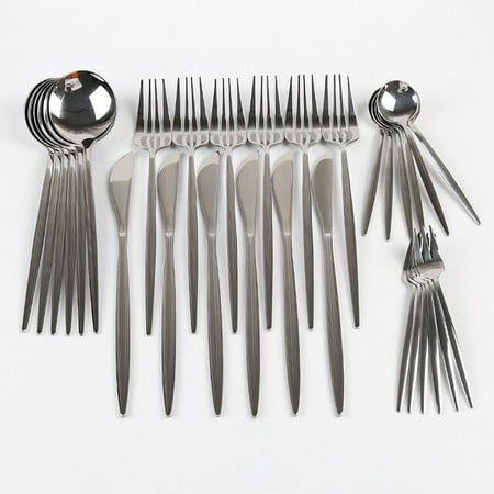 

dosili 30PCs Full Tableware Multicolor Stainless Steel Cutlery Set Fruit Cake Fork Dessert Spoon Knife Set Household Hotel Kitchen Tool