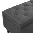 thumbnail image 6 of Dycanpo 50.8" Linen Storage Ottoman Bench Storage Chest for Bedroom,Entryway - Dark Gray, 6 of 11
