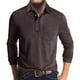 thumbnail image 1 of Men's Spring And Autumn Solid Color T-shirt Lapel 3 Button Open Placket Button Long Sleeved Top M, 1 of 5