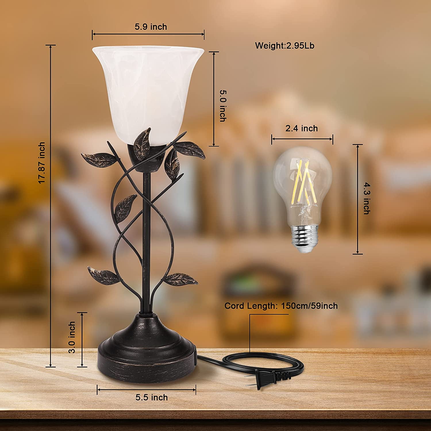 Bedroom 3-Way Dimmable Bedside Nightstand Lamps Amber Glass Shade Vintage Rural Leaf Lamp for Living Room Touch Control Table Lamp with 2 USB Charging Ports Dresser LED Bulb Included Bronze Bedroom 3-Way Dimmable Bedside Nightstand Lamps Amber Glass Shade Vintage Rural Leaf Lamp for Living Room Touch Control Table Lamp with 2 USB Charging Ports Dresser LED Bulb Included Bronze