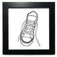 thumbnail image 1 of Chaussures en Toile Blanche Peintes Cadre Carré Noir Image Murale Table, 1 of 3