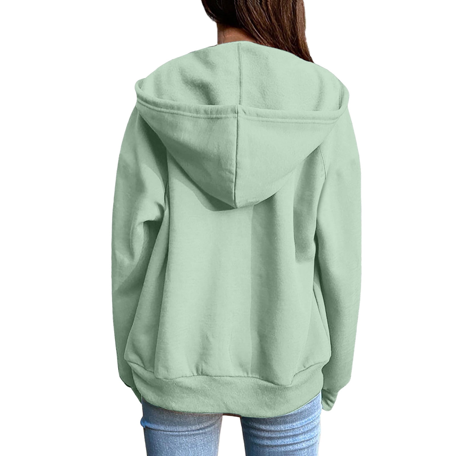 Abomasnow Womens Hoodies Plus Size Zipper Up Hooded Sweatshirts Lightweight Long Sleeve Solid Jacket Coat S-3XL
