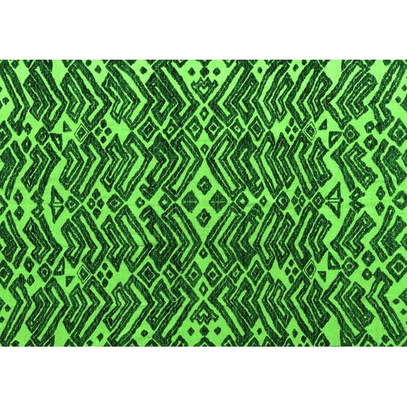 Ahgly Company Indoor Rectangle Abstract Green Modern Area Rugs, 8' x 10'