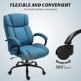 thumbnail image 6 of Vinsetto High Back Big and Tall Executive Office Chair 485lbs with Wide Seat Computer Desk Chair with Linen Fabric Swivel Wheels Blue, 6 of 9