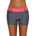 thumbnail image 3 of Womens Printed Strappy Racerback Tankini Swim Top with Color Block Waistband Swim Board Shorts XXX-Large, 3 of 8