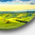 thumbnail image 3 of Designart - Colorful Tuscany Countryside Farm' Disc Landscape Metal Circle Wall Art, 3 of 4