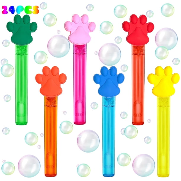 Varitas de burbujas Party Favors uoyoi con estampado de huellas para niños, 24 unidades