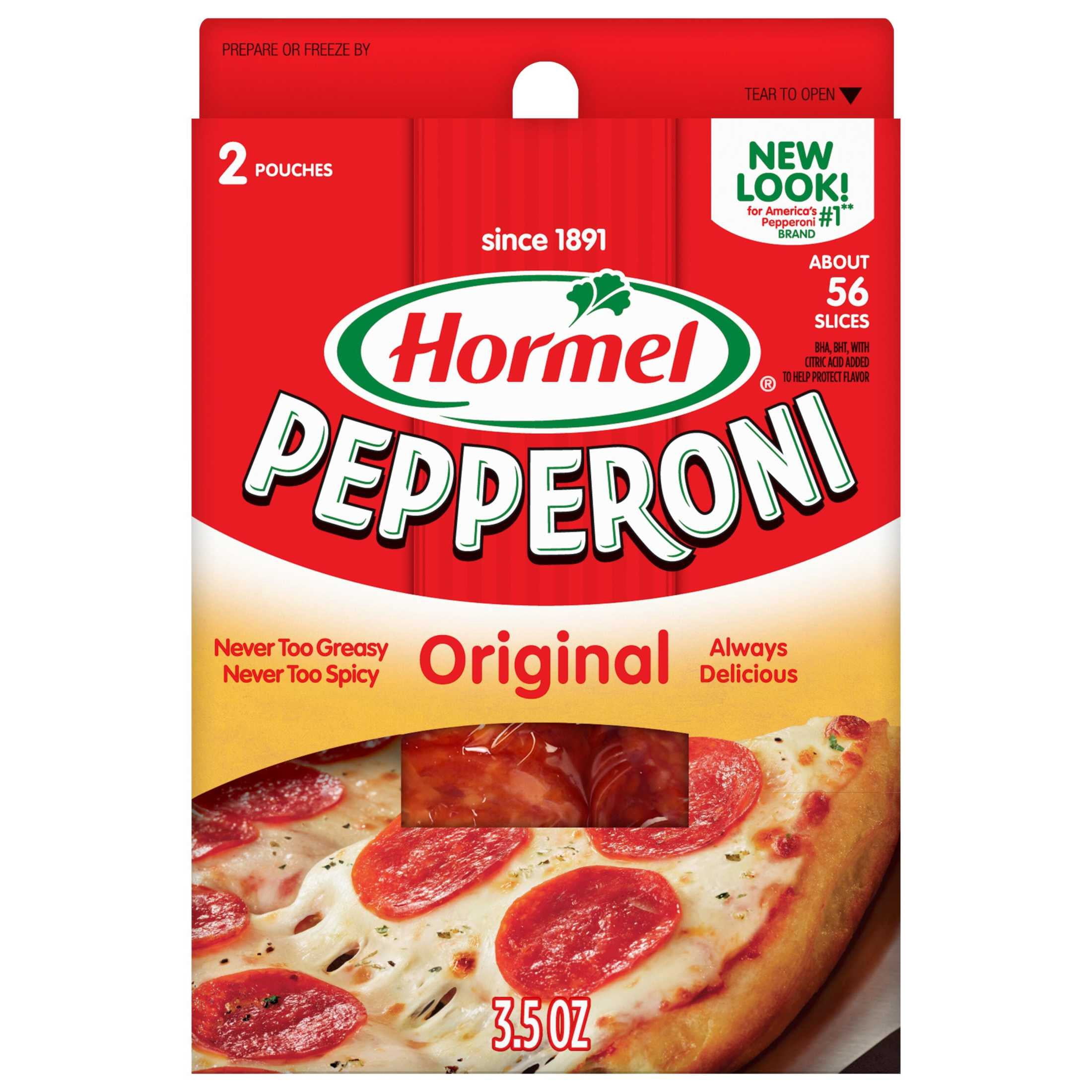 (5 pack) HORMEL Pepperoni Slices, Pizza Topping, Gluten Free, Refrigerated, 3.5 oz Plastic Pouch