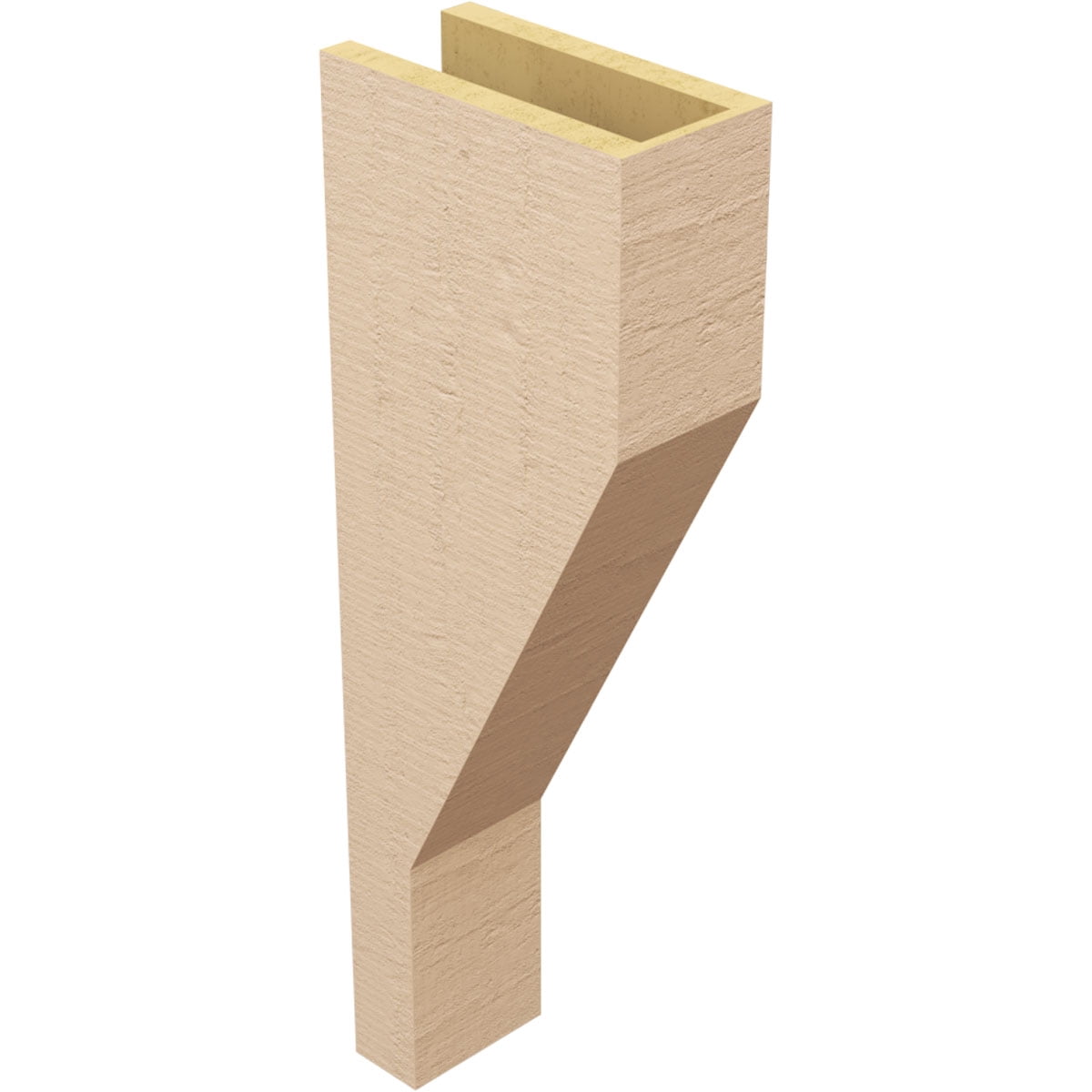 5"W x 10"D x 30"H Thin Clemmons Rough Cedar Woodgrain TimberThane Corbel, Primed Tan