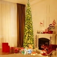 thumbnail image 2 of Costway 9 FT Pre-Lit Pencil Christmas Tree with 400 LED Lights & 699 Branch Tips Party, 2 of 10