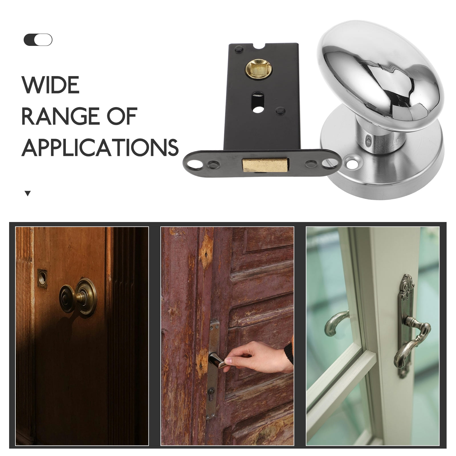 Invisible Door Lock for Cabinets and Doors, Hidden Door Knob Latch with Double Deadbolt Security, Home Safety Hardware