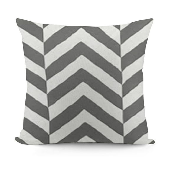 Grey Throw Pillow Cushion Cover, Pattern Classic Geometrical Horizontal Zig Zag Stripes Artwork, Zippered Double-Side Digital Print Decor, Grey White