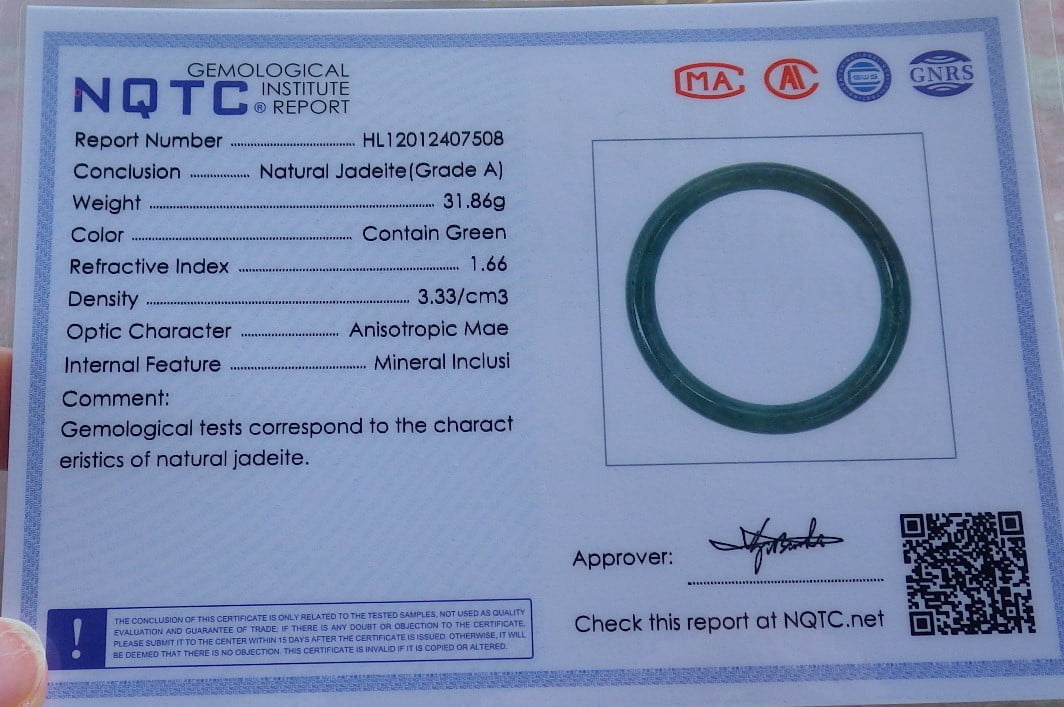 Icy Green Natural A JADE Jadeite Circle Bangle Bracelet 58 mm 683879 TN