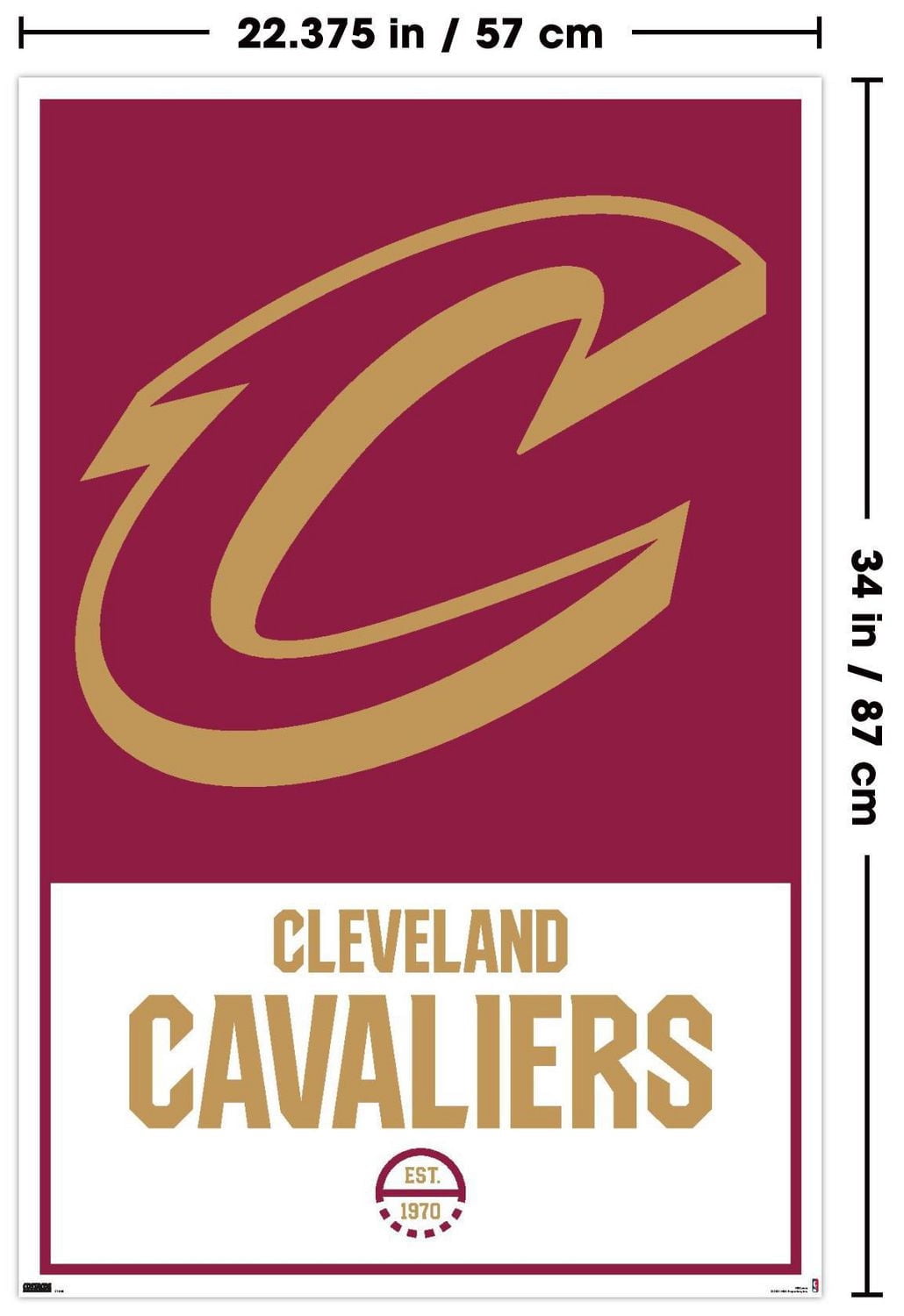 NBA Cleveland Cavaliers - Logo 21 Wall Poster, 22.375" x 34"