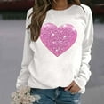 thumbnail image 2 of Arlun Valentines Sequins Heart Graphic Sweatshirts for Women Casual Long Sleeve Glitter Heart Graphic Pullover Tops Autumn and Winter Fashion Going out Outfits White XL, 2 of 5