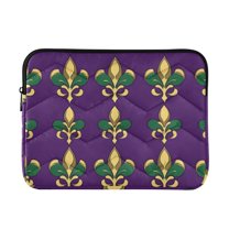 FORMRS 13-13.3 inch Laptop Sleeve Case Soft Carrying Quilted Computer Bag Cover, Gold and Green Floral Pattern