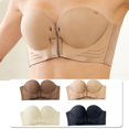 thumbnail image 2 of Brandless Front-Closure Push-Up Bra, Seamless Strapless Underwire Support, Discreet Convertible Multi-Way Bralette for Backless Dresses & Off-Shoulder Tops, Beige, Size L, 2 of 8