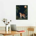 thumbnail image 3 of PIKWEEK  Framed Canvas Print Wall Art Cheetah Dark Tropical Jungle Palm Trees Animals Nature Illustrations Modern Art Rustic Portrait Colorful Chic for Living Room, Bedroom, Office Natural, 3 of 5