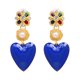 thumbnail image 1 of Pendiente de diamante de cristal de aleación con forma de corazón de moda simple, joyería de decoración para mujer (azul), 1 of 2