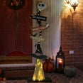 thumbnail image 5 of Uxgjfwu Wooden Halloween Decor Ghost Pumpkin Porch Sign with Broomstick, Rustic Witch Ornament for Fireplace Shelf Fall Festival, 5 of 8