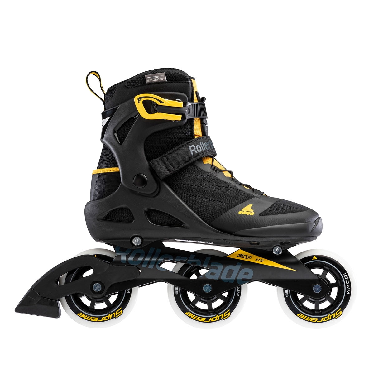 Rollerblade Macroblade 100 3WD Men's Adult Inline Skate Size 12, Black & Yellow