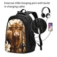 thumbnail image 2 of Fuzoiu Adorable Calf Butterflies Champagne Print USB Backpack with Charging Port,Laptop Backpack,Business Travel Durable Laptops Backpack, for School, Work, Travel & Outdoor Activities, 2 of 7