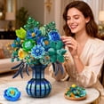 thumbnail image 2 of Set de Construcción de Flores PLAXSOON 1309 Piezas con Florero Botánico, 2 of 9