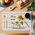thumbnail image 2 of Sunflower Placemats Set of 12, Vintage Botanical Placemats for Dining Table, Place Mats for Kitchen Tabletop, Waterproof Wipeable Dining Table Mats Set, 2 of 9