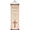 Purple and Pink Floral Crucifix "It is Well with My Soul" Verse Wall Art Hanging Tapestry 13" x 36.5"