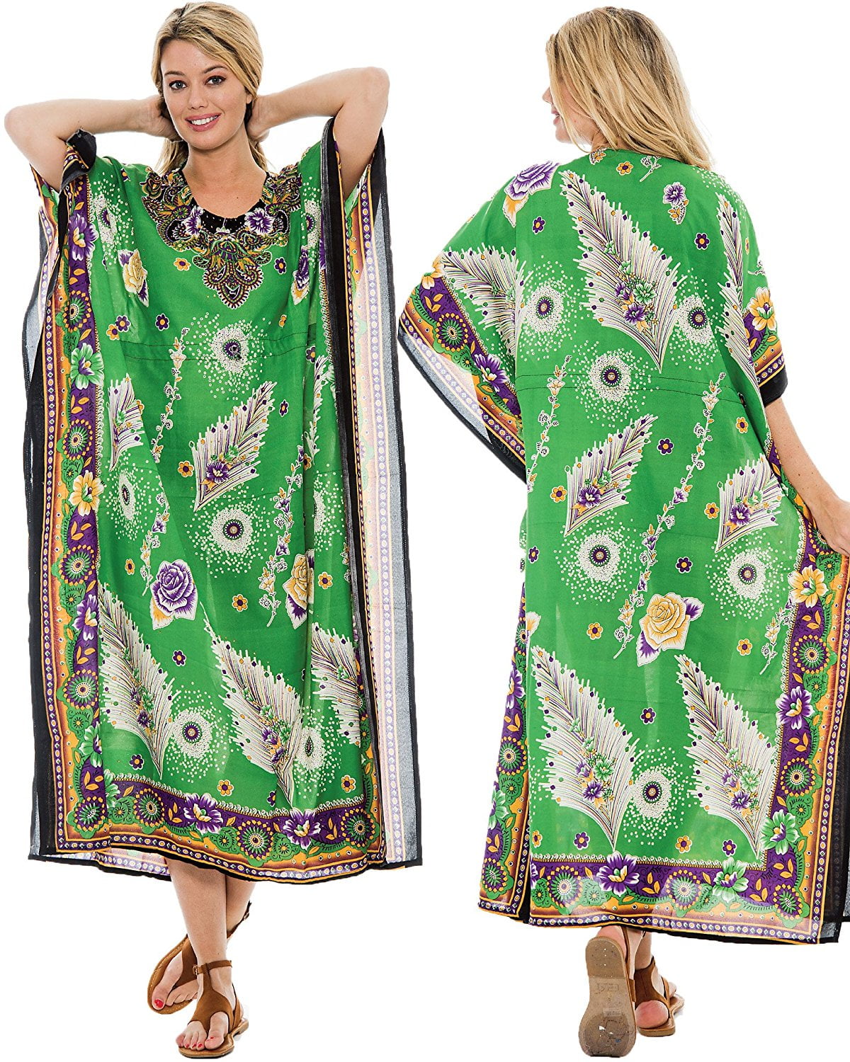 KAFTAN Women's Dashiki Print Long (52") Kaftan Dress / Cover Up