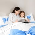thumbnail image 4 of Feelyou Blue Fashion Bowknot Twin Bedding Sets 7-Piece, Kawaii Dreamy Bow-tie Bedding Comforter Set, Fairy Tale Princess Reversible Sheet Sets, Luxury Bedroom Decor, 4 of 8