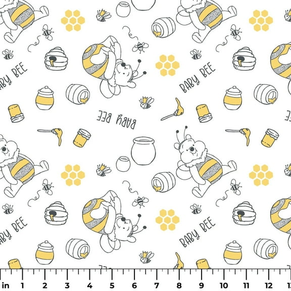 Disney Winnie the Pooh Baby Bee Cotton Fabric (1 yard)