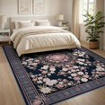 thumbnail image 3 of ODIKA 8'x10' Washable Area Rug Non-Shedding, Easy Care, Japanese Plum Asian Inspired Dusty Pink Cherry Tufted Chinese for King Size Bedroom Under Bed, Master Suite, 3 of 7
