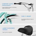 thumbnail image 6 of Lilypelle Adults Beach Cruiser Bicycle, 24" 26" Wheel 7 Speed Bike Fits Rider: 4'11"-6'2", Step Through Bikes for Commuting, Unisex, 6 of 11
