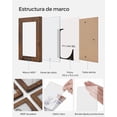 thumbnail image 3 of SONGMICS Collage de Marco para 12 Fotos de 10 x 15 cm, Juego de Marcos Montados en la Pared, MDF, Tapa de Cristal, Marrón Rústico, 3 of 6