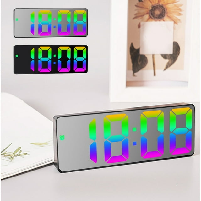 Iumwxz Coffee Mug Multifunctional Clock Living Room Wall Clock Home Bedside Decoration Digital Electronic Clock Silent Clock Temperature and Humidity Color Screen Clock Black Plastic Online Shopping