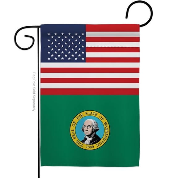 Americana Home & Garden G142810-BO 13 x 18.5 in. USA Washington American State Vertical Garden Flag with Double-Sided House Decoration Banner Yard Gift