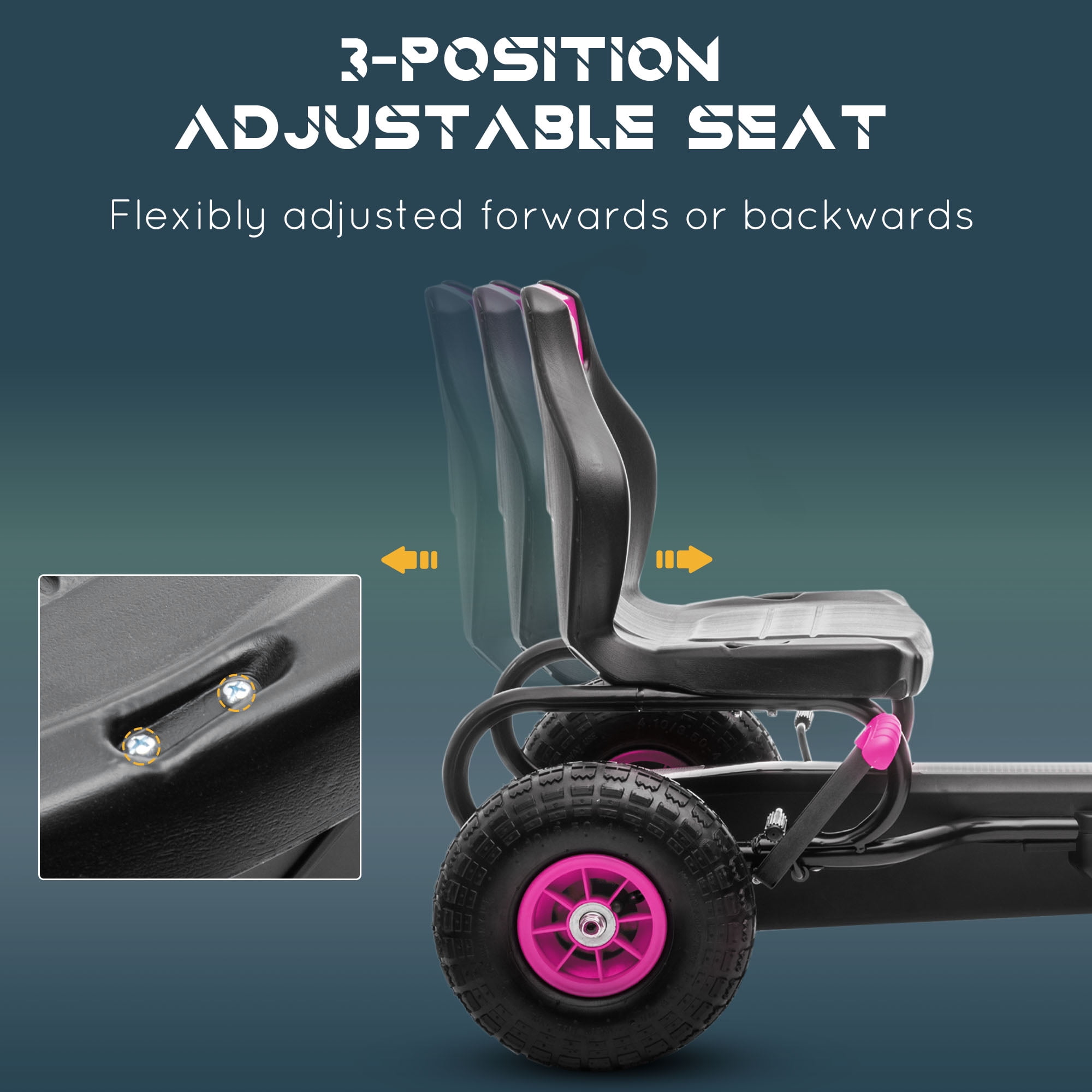 Kids Bike Aosom Kids Pedal Go Kart Ride-on Toy with Ergonomic Comfort, Pedal Car with Tough, Wear-Resistant Tread, Go Cart Kids Car for Boys & Girls with Suspension System, Safety Hand Brake, Ages 5