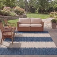 thumbnail image 3 of SAFAVIEH Courtyard Alexa Striped Indoor/Outdoor Area Rug, Beige/Navy, 8' x 11', 3 of 12