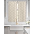 thumbnail image 4 of Bedroom Curtains 63 Inches length, Vintage Wheat Color Window Treatment Curtain Drapes, Geometric Abstract Diamonds Plaid Rod Pocket Curtain Panels for Living Room Kitchen, 42"x63", 2 Panels, 4 of 7