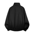 thumbnail image 4 of Solid Color Raglan Sleeves With Elastic Closure Men's Versatile Stand Up Collar Jacket For Daily Use Black L, 4 of 7