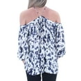 thumbnail image 2 of 1. STATE Womens White Cold Shoulder Printed Long Sleeve V Neck Top Size: XS, 2 of 2