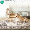 thumbnail image 4 of 3'x5' Area Rugs, Machine Washable Non Slip Area Rug for Kitchen, Soft Low Pile Vintage Print Pattern Indoor Bathroom Thin Carpet, Khaki, 4 of 5