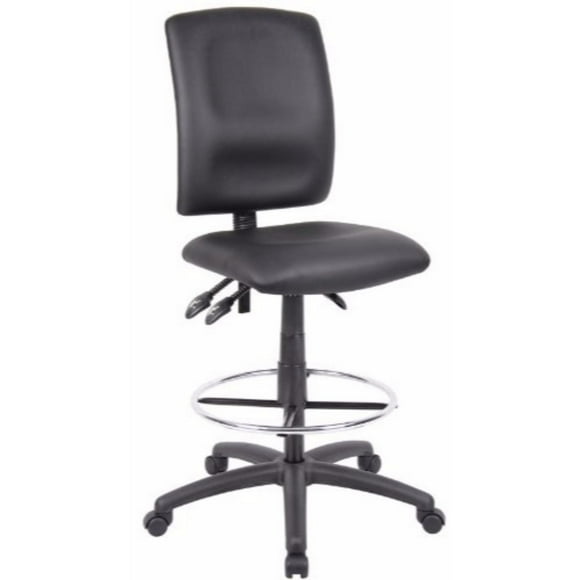 Nicer Furniture Leatherette Ergonomic Black Drafting Chair without Arms