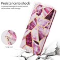 thumbnail image 5 of Dteck Marble Patterned Case for Apple iPhone 12 Pro Max 6.7-inch,Magnetic Leather Card Holder Wallet Kickstand Case Flip Shockproof Protective Cover with Strap,Purple, 5 of 8