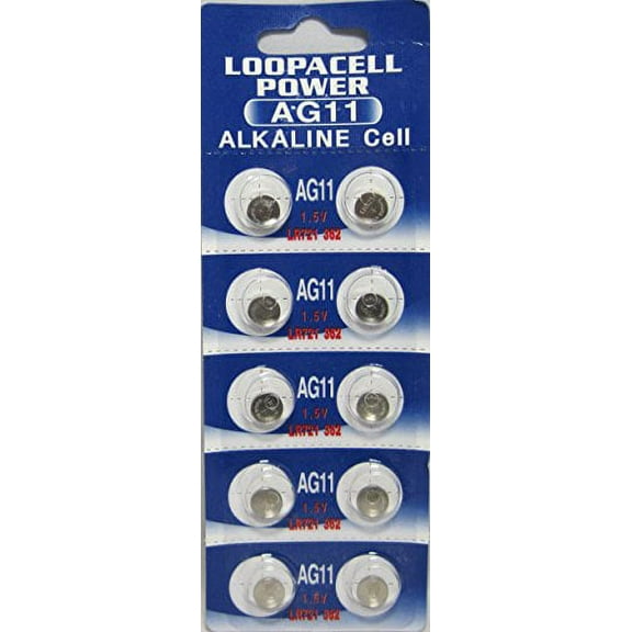 10 Pack LOOPACELL AG11 LR721 362 V362 D362 GP362 Alkaline Button Cell Battery